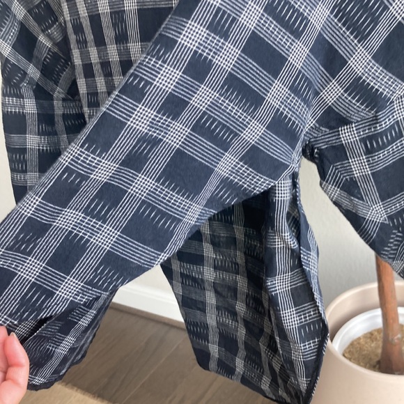 TOME New York check flutter sleeve henley blouse - Picture 6 of 14